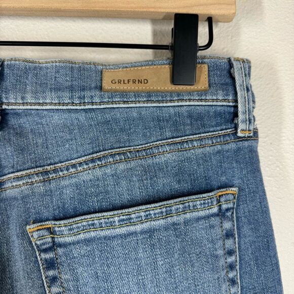 GRLFRND Reed Jeans in Come Over Wash Raw Hem High Rise Crop Size 28 - Picture 6 of 10